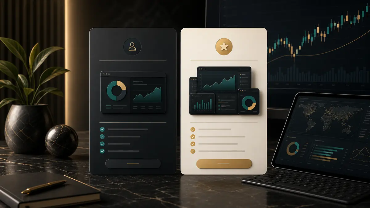 Comparación visual de control gratuito y análisis premium